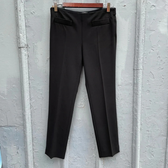 Moschino Cropped Black Flat Front Trousers, Size 6 - Picture 6 of 13